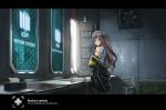  anthropomorphism brown_hair girls_frontline hin&#039;yari_(kakukuru) long_hair ponytail red_eyes tattoo techgirl ump-45_(girls_frontline) 