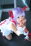  al_azif cosplay cuffs demonbane dress frills hair_ribbon hair_ribbons highres kipi-san photo purple_hair ribbon ribbons ruffles 