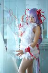  al_azif cosplay cuffs demonbane dress frills hair_ribbon hair_ribbons highres kipi-san photo purple_hair ribbon ribbons ruffles 