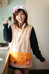  apron cardigan cosplay highres kemonomimi_mode ladle nekomimi_mode photo pig school_uniform serafuku 