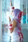  al_azif cosplay cuffs demonbane dress frills hair_ribbon hair_ribbons highres kipi-san photo purple_hair ribbon ribbons ruffles 