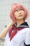  ahoge character_request cosplay highres photo pink_hair school_uniform serafuku source_request tagme_character tagme_model tagme_series 
