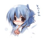  blue_hair blush bow cirno crying crying_with_eyes_open futami_yayoi hair_bow short_hair solo tears touhou 