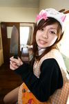  apron cosplay highres kemonomimi_mode knife loose_socks nekomimi_mode photo pig school_uniform serafuku socks sweater 