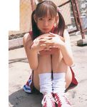  cheerleader cosplay football loose_socks nakagawa_shoko photo socks twintails upskirt 