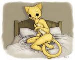  amulet bed breasts feline female katia_managan khajiit looking_at_viewer mammal necklace nude oblivion prequel rek rektum slate solo the_elder_scrolls video_games 