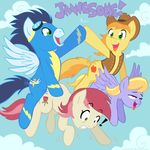  braeburn cloud_kicker friendship_is_magic megasweet my_little_pony nearphotison roseluck soarin 