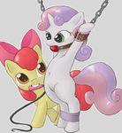  apple_bloom apple_bloom_(mlp) ball_gag bdsm blush bondage bound cub equine female feral friendship_is_magic gag hair horn horse lahsparkster mammal my_little_pony navel plain_background pony pussy red_hair sweetie_belle sweetie_belle_(mlp) two_tone_hair unicorn whip young 