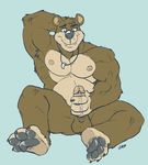  anthro balls banjo banjo-kazooie banjo_(banjo-kazooie) bear biceps big_penis erection fur grizzly_bear male mammal masturbation muscles mutant_serpentina necklace nipples nude paws pecs pendant penis pose precum solo 