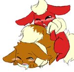  blush drooling eevee eeveelution eyes_closed female feral flareon fluffy_tail male nintendo plain_background pok&#233;mon pokemon saliva sex source_request straight tears unknown_artist video_games white_background 