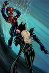  batgirl batman crossover dc marvel may_parker miravi spider-girl spider-man stephanie_brown 