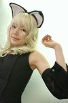  animal_ears blonde_hair cat_ears cosplay dress elfriede glasses namada photo tsukuyomi_moonphase 
