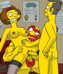  edna_krabappel famous-toons-facial groundskeeper_willie seymour_skinner the_simpsons 