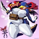  adventure_time big_breasts blonde_hair blue_lips breasts cape crossover disgaea etna female fursuit green_eyes gunther hair huge_breasts human jacques00 mammal obese overweight penguin prinny sword weapon 