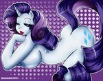  2011 anthro anthrofied big_breasts big_lips breasts butt cutie_mark equine eyeshadow female friendship_is_magic horn jenovasilver lips lipstick looking_at_viewer makeup mammal my_little_pony nipples rarity rarity_(mlp) signature unicorn 