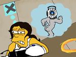  animated homer_simpson ned_flanders portal_2 the_simpsons wheatley 