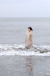  beach dress kipi-san photo sand short_hair wet 
