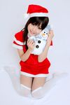  kipi-san photo santa santa_costume snowman thigh-highs thighhighs 