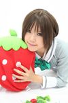  cosplay food fruit ichigo_100 ichigo_100_percent kipi-san photo school_uniform serafuku sotomura_misuzu strawberry strawberry_pillow 