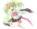  ameiro colorized green_hair mielang original purple_eyes solo twintails 