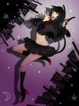  animal_ears bad_id bad_pixiv_id black_hair candy cat_ears cat_tail envy_cat_walk_(vocaloid) food highres lollipop long_hair midriff navel school_uniform serafuku skirt socks solo tail tongue vocaloid 