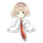  alice_margatroid bad_id bad_pixiv_id blonde_hair blue_eyes capelet mielang necktie short_hair sketch solo touhou upper_body 