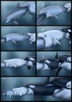 2017 ambiguous_gender ambiguous_pred ambiguous_prey artist_name beluga bubble cetacean cheiss comic dolorcin dolphin feral feral_pred feral_prey group hi_res larger_pred mammal marine monodontid multiple_pred multiple_prey oceanic_dolphin oral_vore orca partially_inside porpoise recursive_vore size_difference smaller_prey soft_vore surprise tongue tongue_out toothed_whale underwater vore water year