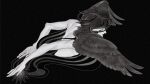 ambiguous_gender angel feathered_wings feathers greyscale hair halo head_wings hi_res humanoid iliothermia monochrome not_furry nude pale_skin side_view solo star winged_humanoid wings