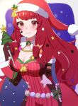  1girl blue_cape bodysuit breasts cape cleavage facial_mark fire_emblem fire_emblem_engage fire_emblem_heroes gmais2514 hair_ornament hat highres holly ice_pick mistletoe_hair_ornament multicolored_cape multicolored_clothes official_alternate_costume red_bodysuit red_cape santa_hat solo star_(symbol) star_facial_mark star_hair_ornament star_print two-tone_cape yunaka_(fire_emblem) yunaka_(fire_emblem)_(spirited_envoy) 