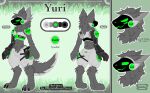 anthro green_body green_eyes grey_body kytcrafts machine male military model_sheet protogen robotic_arm solo special_forces yuri_chacal