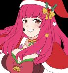  1girl bodysuit cape facial_mark fire_emblem fire_emblem_engage fire_emblem_heroes hair_ornament hat highres holly_hair_ornament kgctcg multicolored_cape multicolored_clothes official_alternate_costume red_bodysuit red_cape red_eyes red_hair santa_hat solo star_(symbol) star_facial_mark star_hair_ornament star_print two-tone_cape yunaka_(fire_emblem) yunaka_(fire_emblem)_(spirited_envoy) 