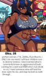 abs absurd_res ajsdoodles beverage biped breasts cleavage clothed clothing dark_body dark_skin female hair hi_res holding_beverage holding_object horn horned_humanoid humanoid looking_at_viewer muscular muscular_female not_furry oku panties scar underwear