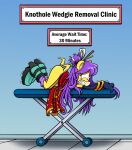 absurd_res anthro archie_comics butt clothed clothing female hi_res hospital loverk90 mina_mongoose pain sega solo sonic_the_hedgehog_(archie) sonic_the_hedgehog_(comics) sonic_the_hedgehog_(series) wedgie wedgie_fetish