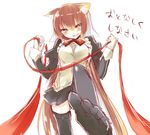  :d animal_ears bad_id bad_pixiv_id bdsm black_legwear blush bow breasts brown_eyes brown_hair fang feet hair_ribbon large_breasts leg_up long_hair looking_at_viewer open_mouth original ribbon simple_background sketch smile solo standing standing_on_one_leg syroh thighhighs translated twintails v-shaped_eyebrows white_background 