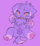 animal_genitalia anthro collar collar_only espurr flucosse generation_6_pokemon genitals male multi_nipple nintendo nipples nude pawpads penis penis_tip pokemon pokemon_(species) purple_background sheath simple_background solo spiked_collar spikes