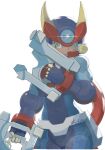  1boy absurdres black_bodysuit bodysuit dark-skinned_male dark_skin dual_wielding green_eyes grey_(mega_man) gun helmet highres holding holding_gun holding_weapon mega_man_(series) mega_man_zx mega_man_zx_advent model_a_(mega_man) scar scar_on_face signature simple_background solo weapon zinguuzisaburou 