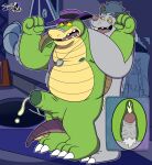 2024 absurd_res alligator alligatorid anal anthro balls bodily_fluids brok_(brok_the_investigator) brok_the_investigator clothing crocodilian cum detailed_background duo ejaculation erection genital_fluids genitals green_body grey_body hat headgear headwear hi_res male male/male mammal murid murine night nipples outside penis rat reptile rodent scalie sex slightly_chubby spotttheyeen squealers_chief