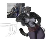 2023 abs anthro breasts chump1_tnl crossgender dreamworks felid female hi_res kung_fu_panda mammal muscular muscular_female nipples pantherine paws redraw scar simple_background snow_leopard solo tai_lung_(kung_fu_panda) tale