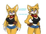 anthro blush crossgender female hi_res miles_prower pace-maker sega small_waist solo sonic_the_hedgehog_(series) thick_thighs wide_hips
