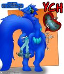 3_toes 4_fingers abdominal_bulge anal anal_vore animal_humanoid anthro anthro_pred anthro_prey anus balls belly belly_overhang big_balls big_belly big_breasts big_butt big_feet blue_body blue_eyes blue_fur blue_hair bodily_fluids breasts butt butt_grab butt_squish canid canine claws curled_up cybernetics cyborg dialogue digestion_noises duo english_text feet female fingers fluffy fur genitals grin grinning_at_viewer hair hand_on_butt hi_res huge_butt humanoid hyper hyper_belly hyper_butt hyper_genitalia inner_ear_fluff internal intersex intersex/male intersex_pred long_tail looking_at_viewer looking_back looking_pleasured machine male male_prey mammal mammal_humanoid nipples nude onomatopoeia organs protogen protogen_visor rumbling_stomach simple_background size_difference smile sokoyo_owo sound_effects spread_anus spreading squish standing starry_(sokoyo_owo) stomach stomach_acid struggling struggling_prey tail teasing teasing_viewer teasing_with_butt text toes tuft vore ych_(character) yellow_eyes