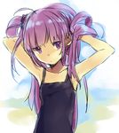  armpits bad_id bad_pixiv_id lowres maruishi one-piece_swimsuit purple_eyes purple_hair school_swimsuit solo sophie_(tales) swimsuit tales_of_(series) tales_of_graces twintails 