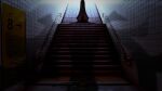  exit_sign fate/stay_night fate_(series) handrail on_stairs shadow stairs subway_station the_exit_8 tile_floor tile_wall tiles 
