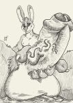 2014 5_fingers anthro balls big_balls big_penis claws erection finger_claws fingers genitals giga huge_balls huge_penis jax_rabbit lagomorph landscape_dwarfing leporid macro male mammal masturbation monochrome penile penile_masturbation penis rabbit smile solo somevelvetmorning vein veiny_penis