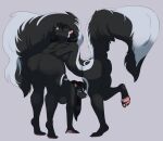 anthro bent_over big_tail breasts bubble_butt butt duo faeseiren female female/female hi_res mammal mephitid mooning nude nude_female pose posing_for_picture sibling_(lore) skunk smile tail twins_(lore)
