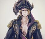  1boy blonde_hair fire_emblem fire_emblem_fates hat hotate_rayan looking_to_the_side male_focus official_alternate_costume pirate_hat solo upper_body xander_(fire_emblem) xander_(pirate)_(fire_emblem) yellow_eyes 