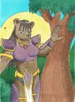 anthro armor bear female fullcolor hi_res knightschronicles knightschroniclescomic mammal natures nyghtmar3 solo spring superhero traditional_media_(artwork) ursine venom_thorn(nyghtmar3) warrior