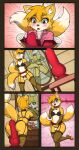 anal anal_masturbation bodily_fluids chastity_cage chastity_device clothed clothing comic crossdressing cum cum_inflation cum_inside fucking_machine genital_fluids girly hi_res husdur inflation machine male masturbation miles_prower public_transportation sega solo sonic_the_hedgehog_(series)