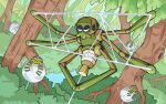  animal_focus bug commentary_request evolutionary_line forest nature no_humans pokemon pokemon_(creature) q-chan silk spider_web spidops string tarountula tree yarn 