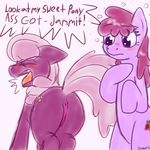  anus berry_punch_(mlp) cheerilee_(mlp) cutie_mark dialog dialogue drunk english_text equine female feral friendship_is_magic hair horse lesbian mammal my_little_pony nude pink_hair pony pussy skoon sweet_pony_ass text 