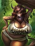 anthro belly big_breasts bovid bovine bra breasts cattle clothing ear_piercing ear_ring female flessia herm hi_res intersex mammal mature_female piercing pinup pose ring_piercing slightly_chubby solo sports_bra sports_panties sportswear underwear wide_hips